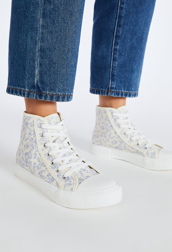 Fallon High Top Sneaker Blue/ Birch White Floral