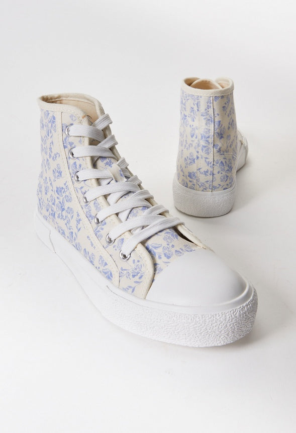 Fallon High Top Sneaker Blue/ Birch White Floral