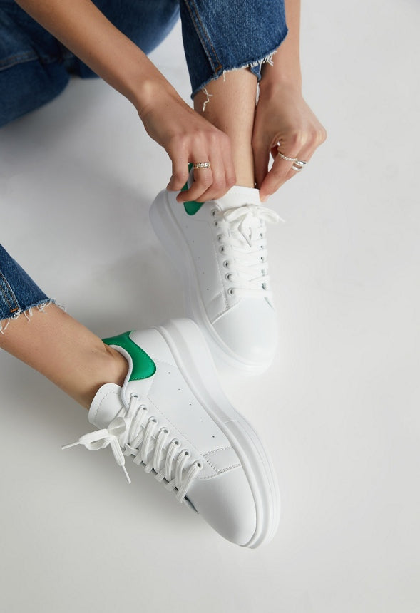 Eden Lace-Up Sneaker White/Green