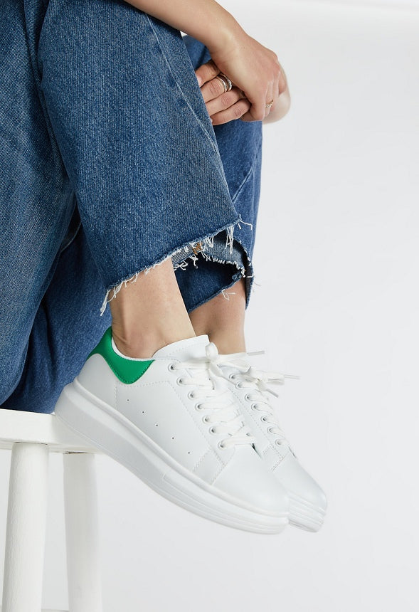 Eden Lace-Up Sneaker White/Green