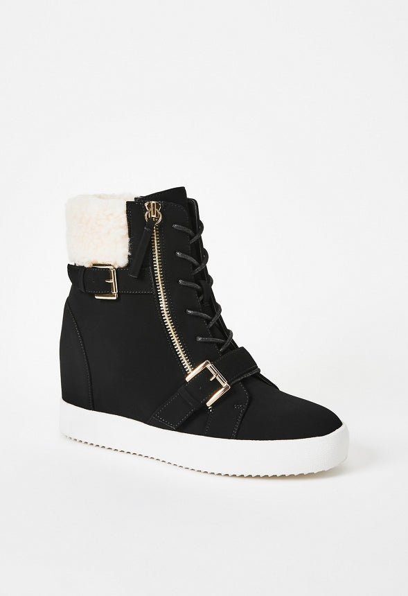 Selma High Top Wedge Sneaker Black/Natural