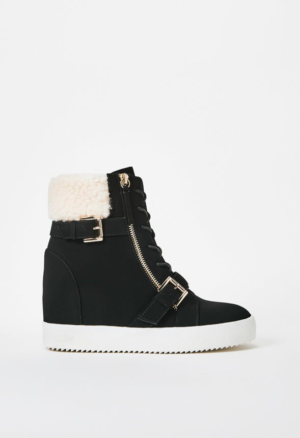 Selma High Top Wedge Sneaker Black/Natural