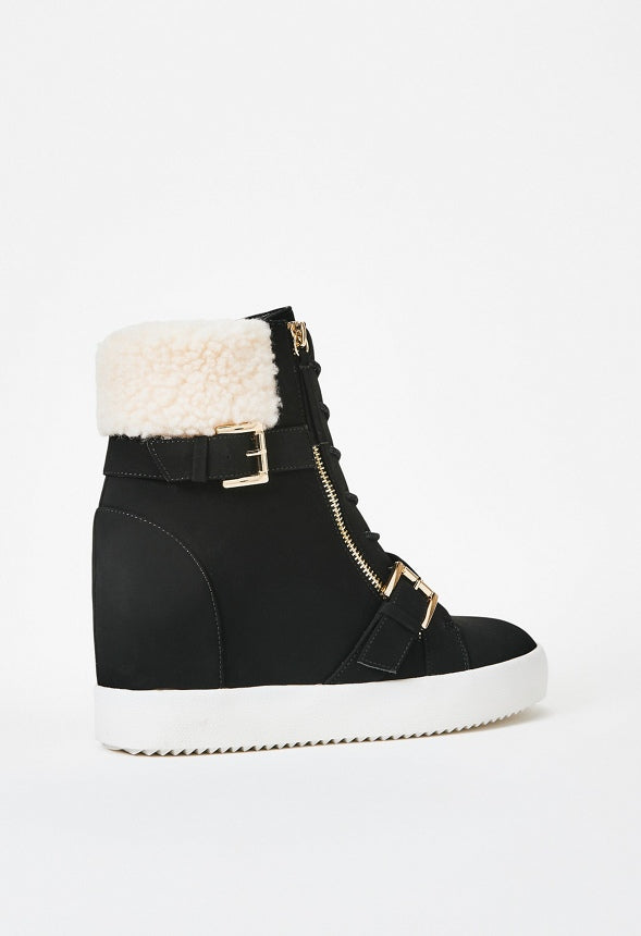 Selma High Top Wedge Sneaker Black/Natural