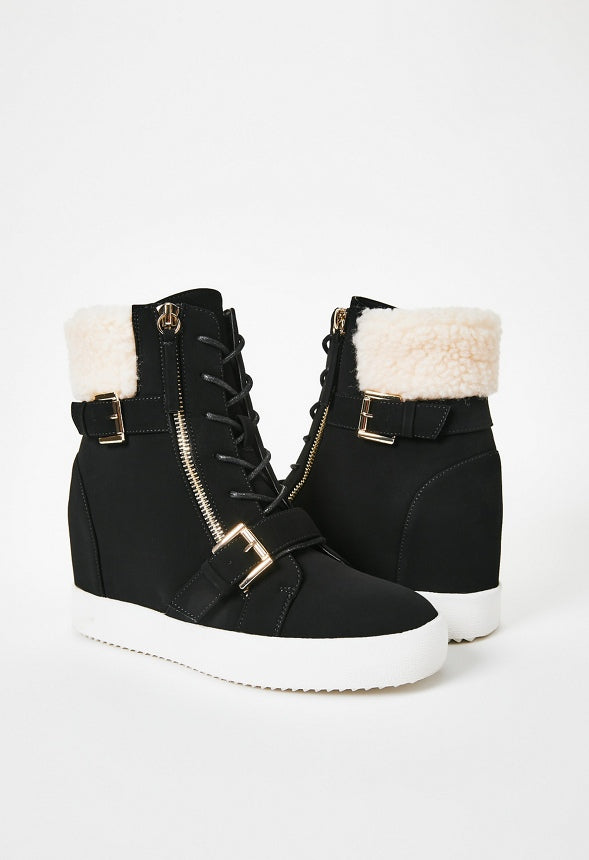 Selma High Top Wedge Sneaker Black/Natural