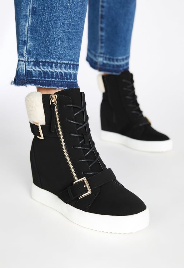 Selma High Top Wedge Sneaker Black/Natural