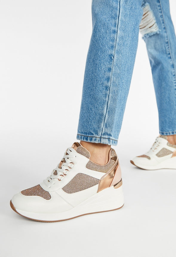 Trinity Wedge Sneaker Blush Multi
