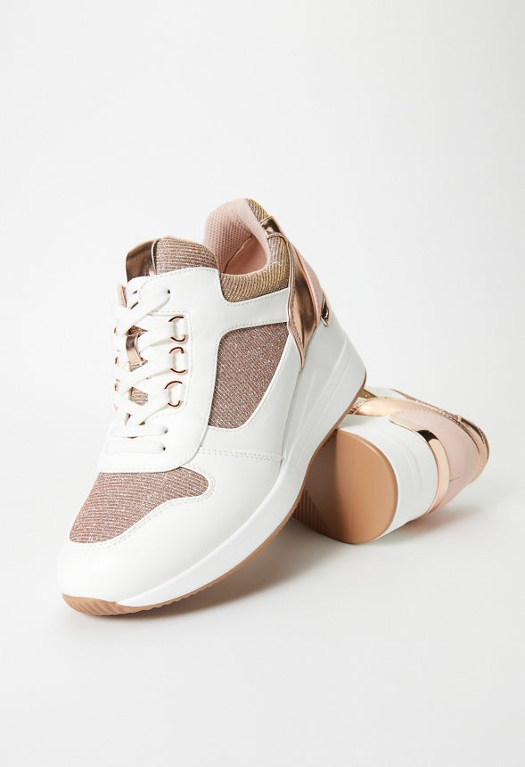 Trinity Wedge Sneaker Blush Multi