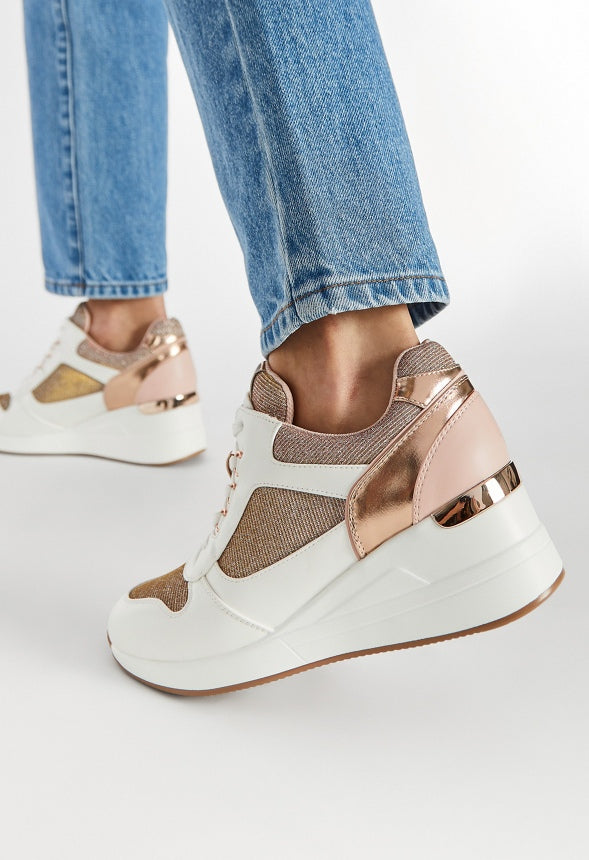 Trinity Wedge Sneaker Blush Multi