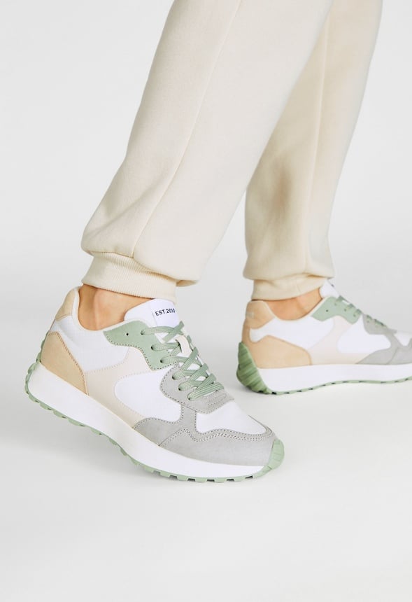 Marsha Retro Sneaker Sage Multi