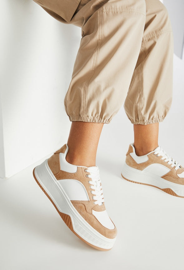 Billie Court Sneaker Sand/ Bright White