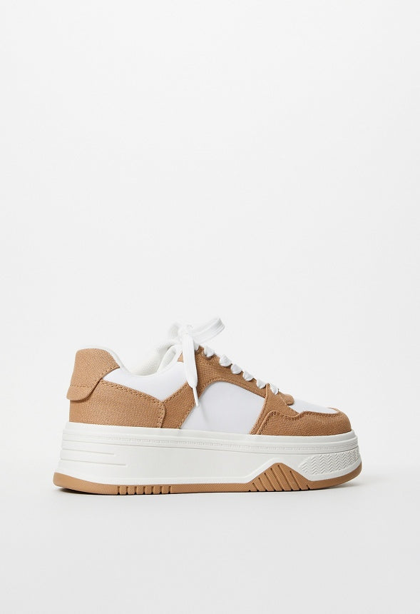 Billie Court Sneaker Light Camel/ Bright White