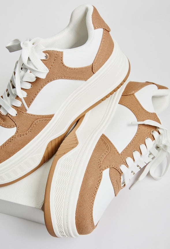 Billie Court Sneaker Light Camel/ Bright White