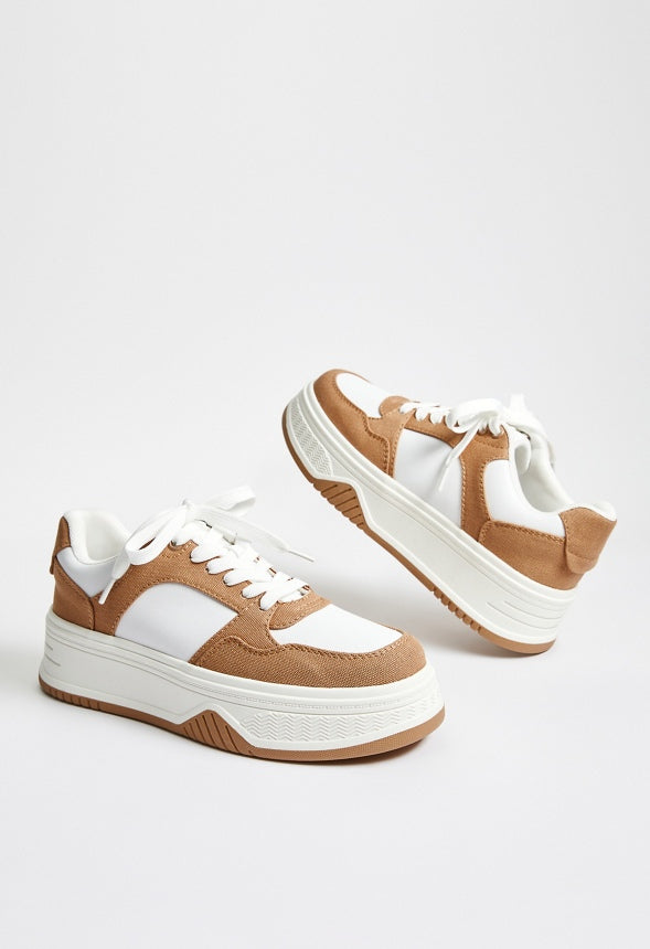 Billie Court Sneaker Light Camel/ Bright White