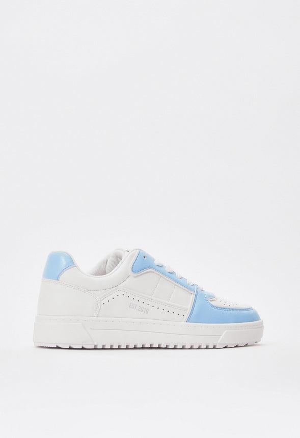 Skyler Court Sneaker White/ Light Blue