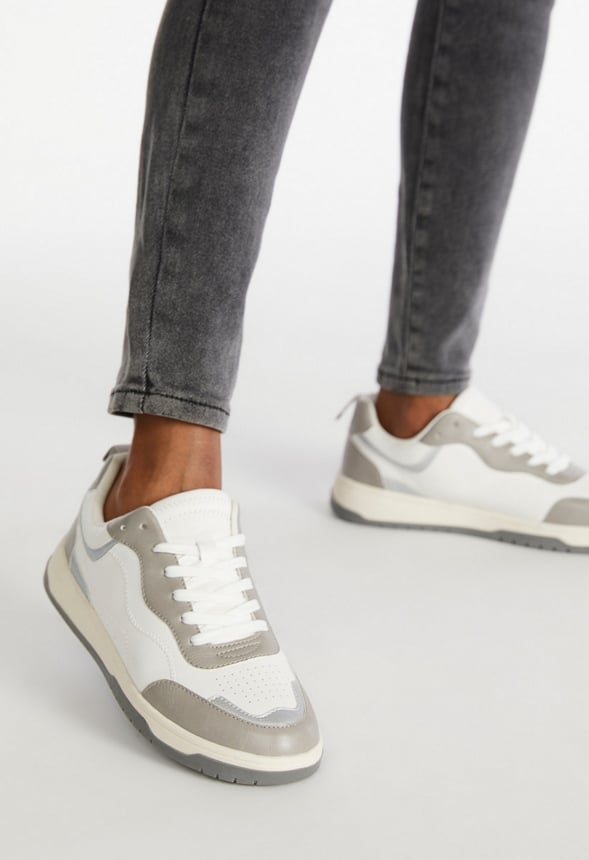 Regina Court Sneaker Bright White/ Vapor Blue/ Silver