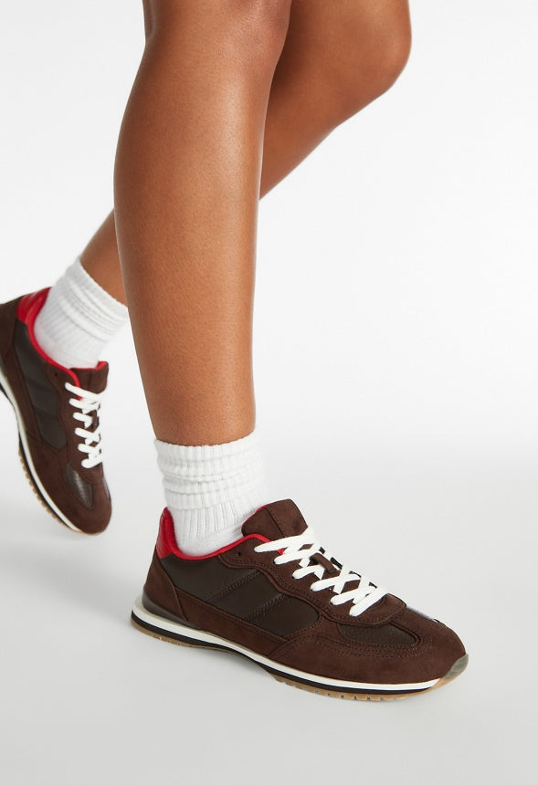 Sade Athletic Sneaker Coffee/ Salsa Red