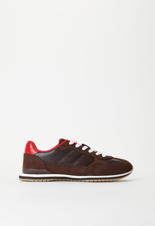 Sade Athletic Sneaker Coffee/ Salsa Red