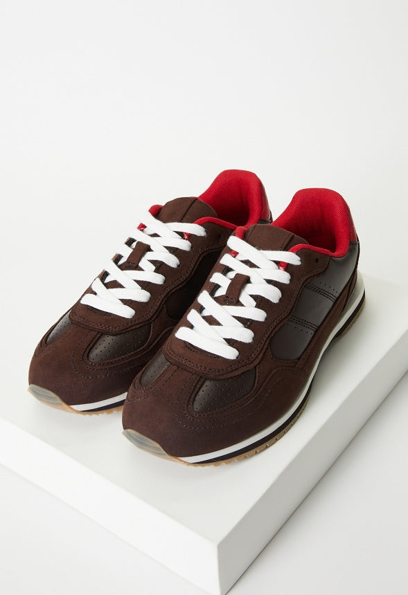 Sade Athletic Sneaker Coffee/ Salsa Red