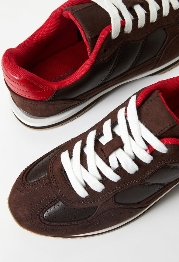Sade Athletic Sneaker Coffee/ Salsa Red