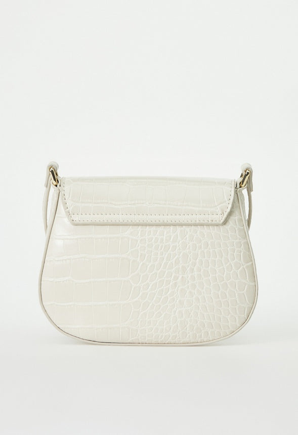 SHOULDER BAG WITH METAL PLATE Birch Croc