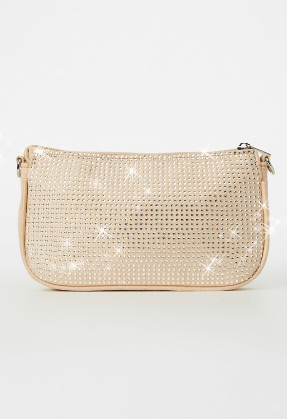 Convertible Shoulder Bag Beige/Silver