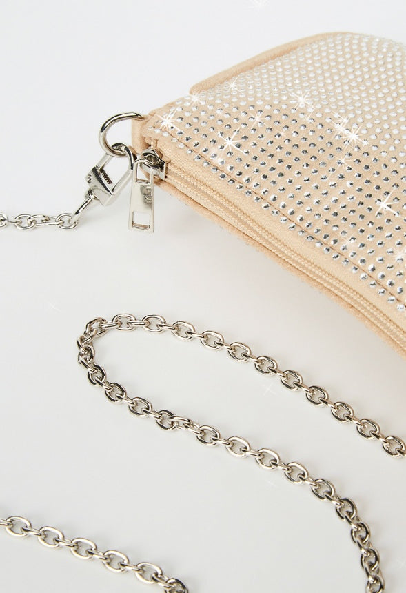 Convertible Shoulder Bag Beige/Silver