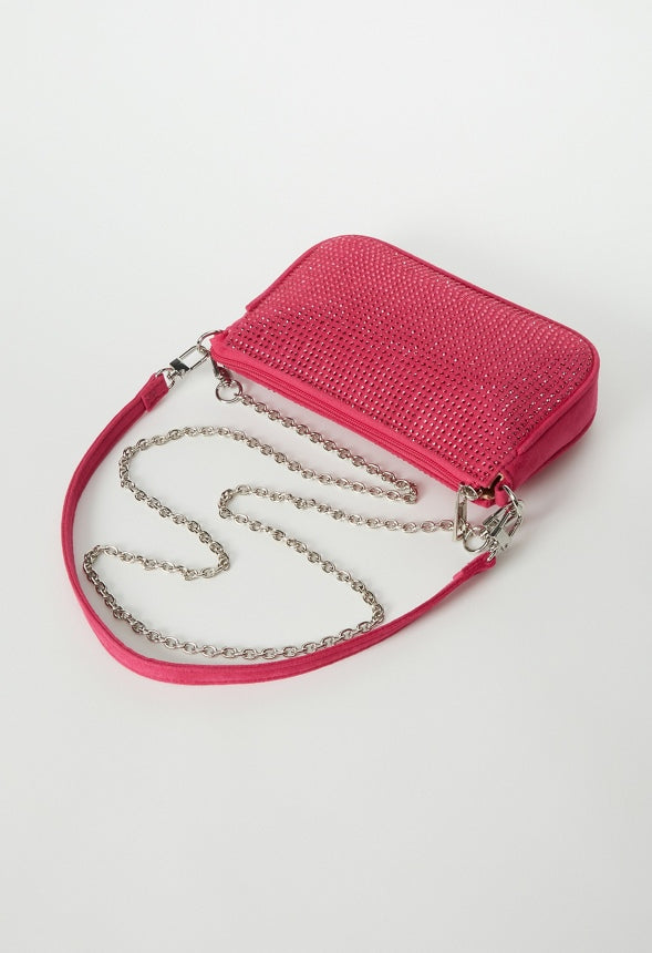 Convertible Shoulder Bag Pink Metallic