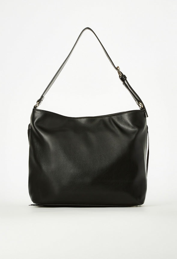 Fringe Hobo Bag Black