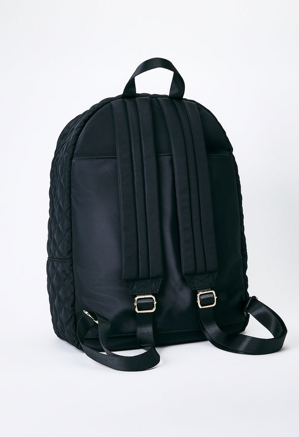 Quilted Nylon Backpack Black
