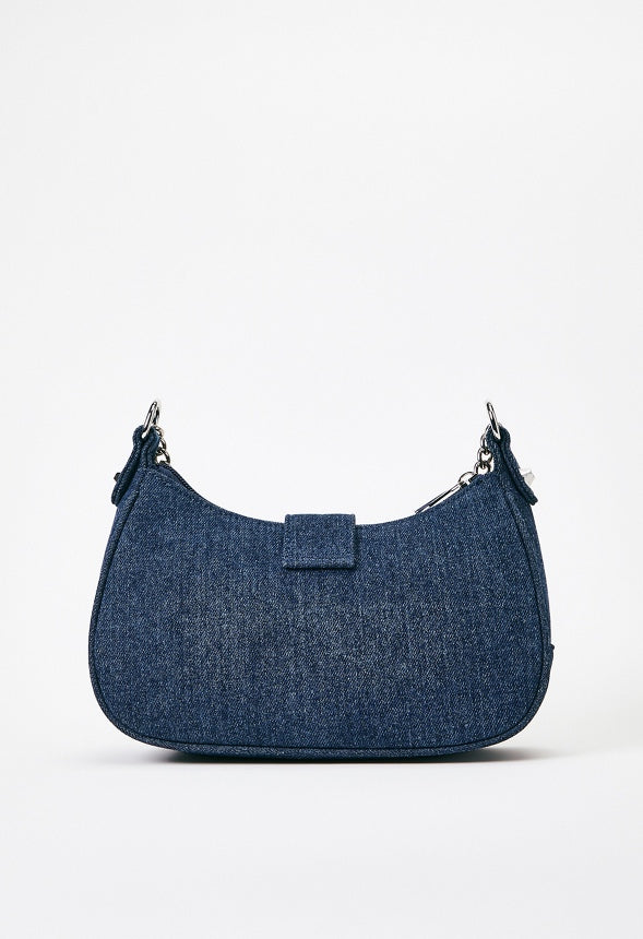 Shoulder Bag with Buckle Flap Chambray