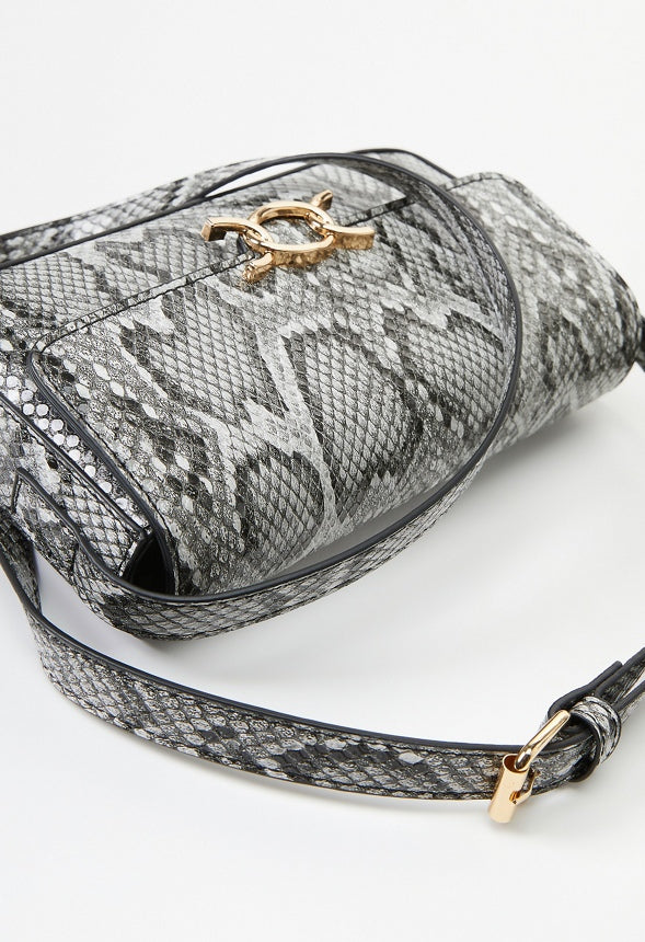 Chain Hardware Shoulder Bag Black/ White