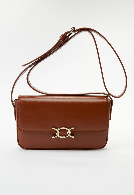 Chain Hardware Shoulder Bag French Oak