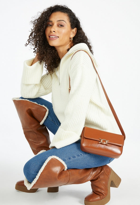 Chain Hardware Shoulder Bag French Oak