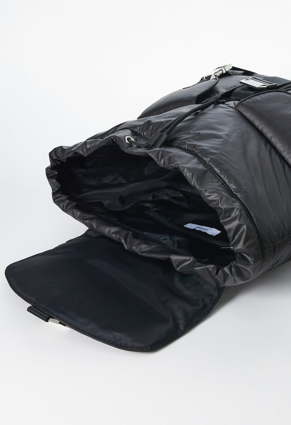 Multi Pocket Nylon Backpack Black