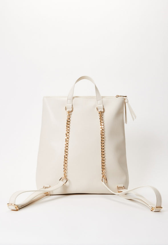 Front Pouch Backpack Birch White