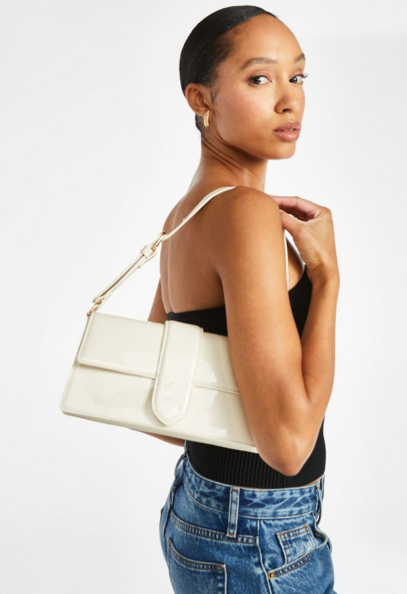 Flap Shoulder Bag Birch White