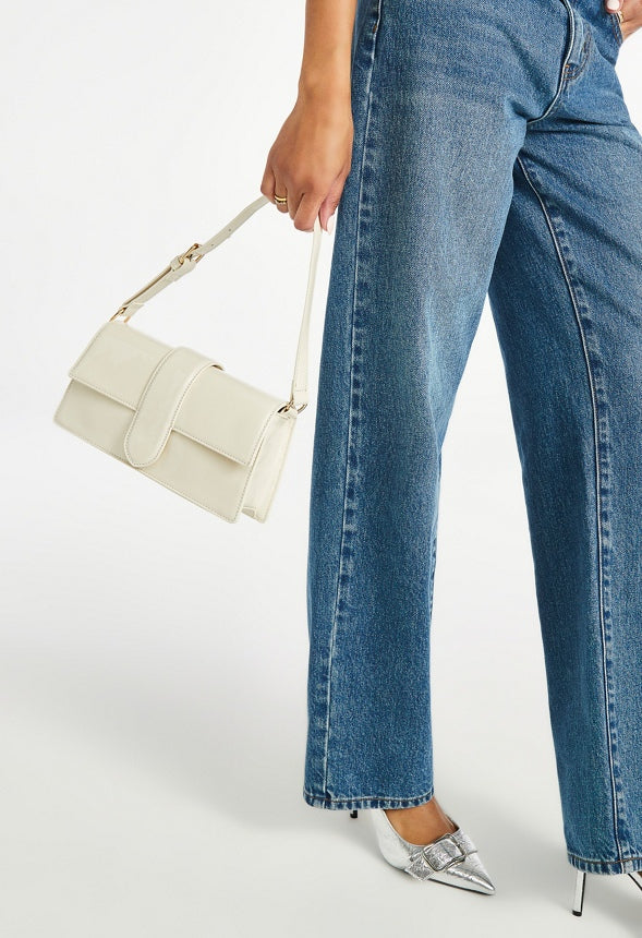 Flap Shoulder Bag Birch White