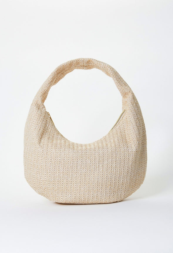 Raffia Hobo Shoulder Bag Natural Raffia