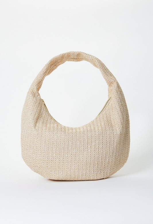 Raffia Hobo Shoulder Bag Natural Raffia