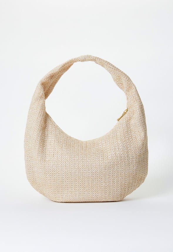 Raffia Hobo Shoulder Bag Natural Raffia