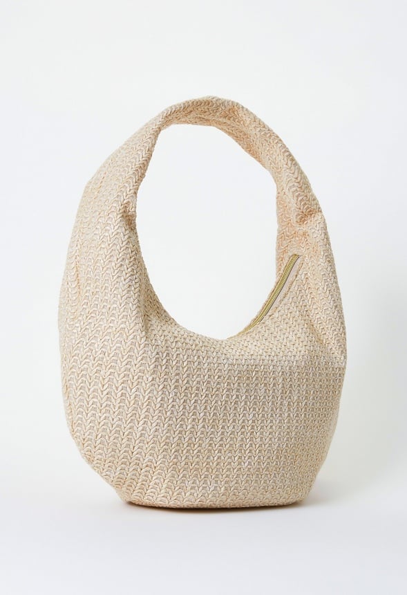 Raffia Hobo Shoulder Bag Natural Raffia
