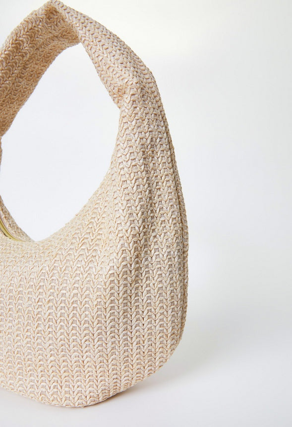Raffia Hobo Shoulder Bag Natural Raffia