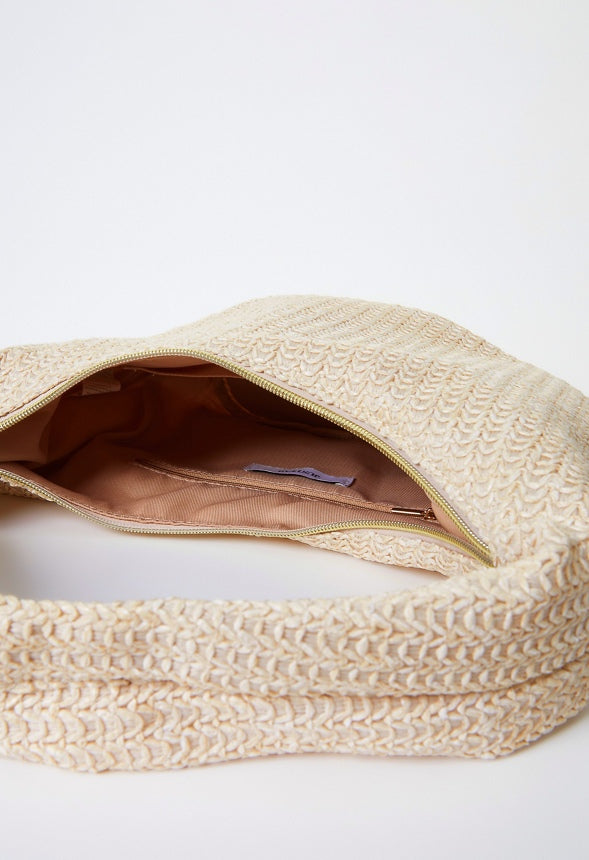 Raffia Hobo Shoulder Bag Natural Raffia