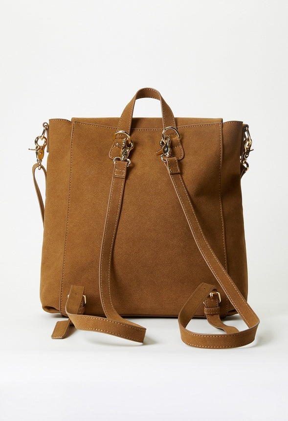 Zip Front Backpack Light Camel