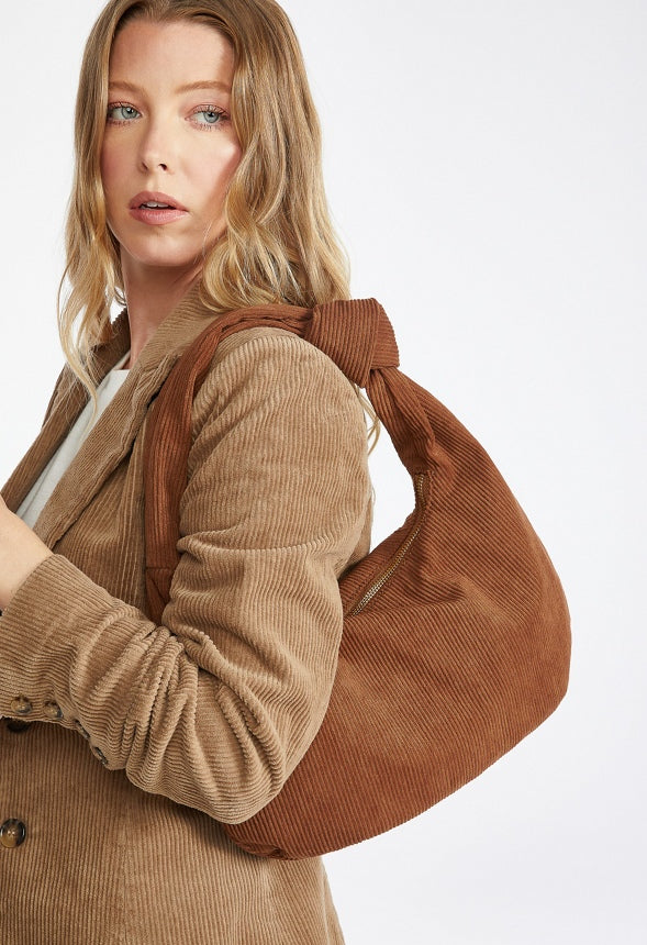 Knot Handle Shoulder Bag Caramel Cafe