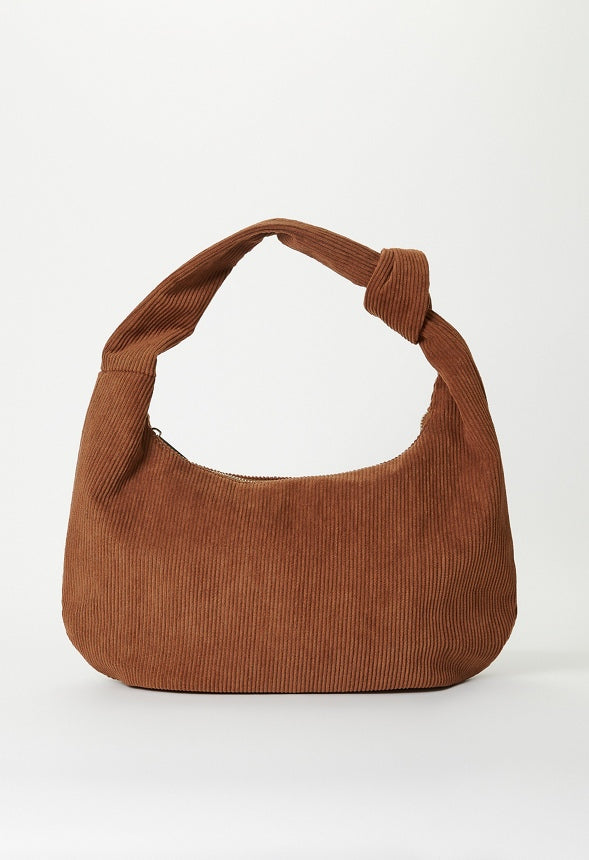 Knot Handle Shoulder Bag Caramel Cafe