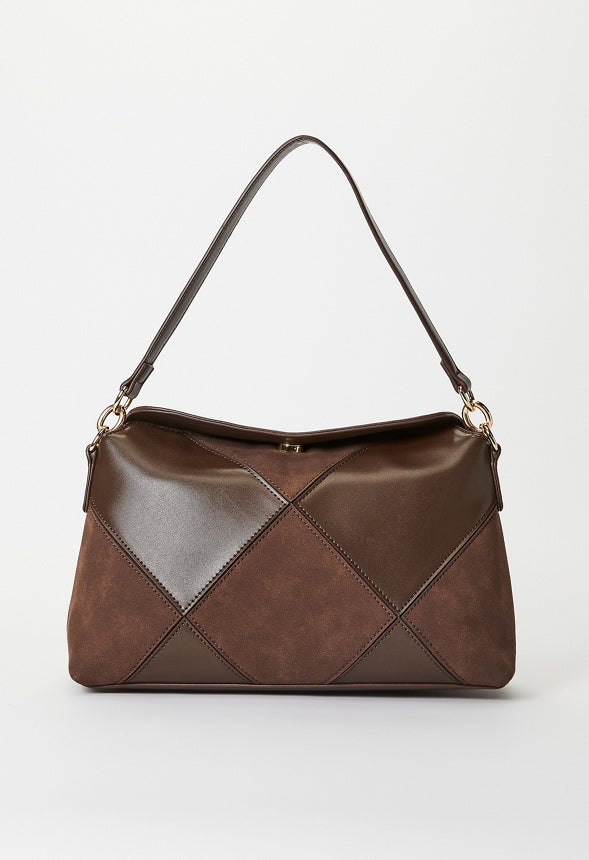 Patchwork Shoulder Bag Coffee/ Chocolate Lab