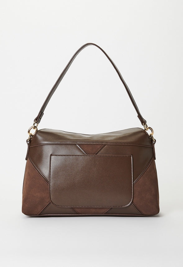 Patchwork Shoulder Bag Coffee/ Chocolate Lab