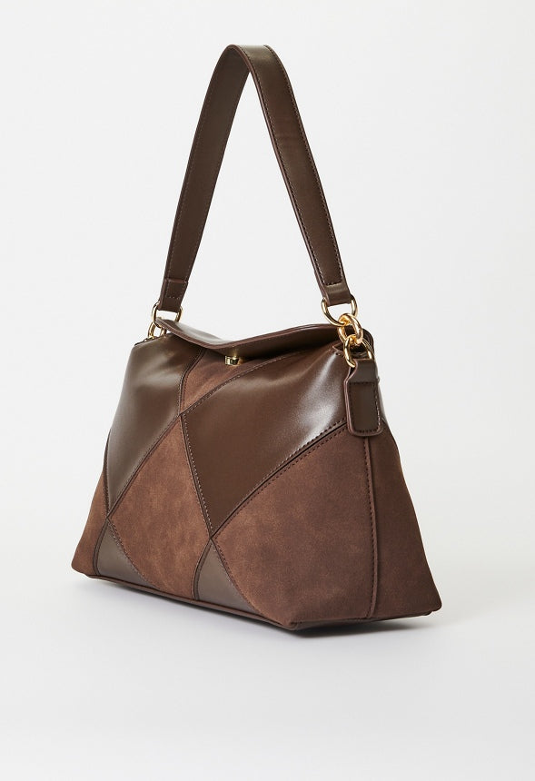 Patchwork Shoulder Bag Coffee/ Chocolate Lab