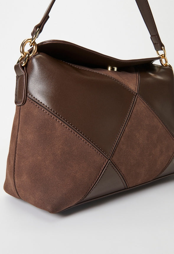 Patchwork Shoulder Bag Coffee/ Chocolate Lab